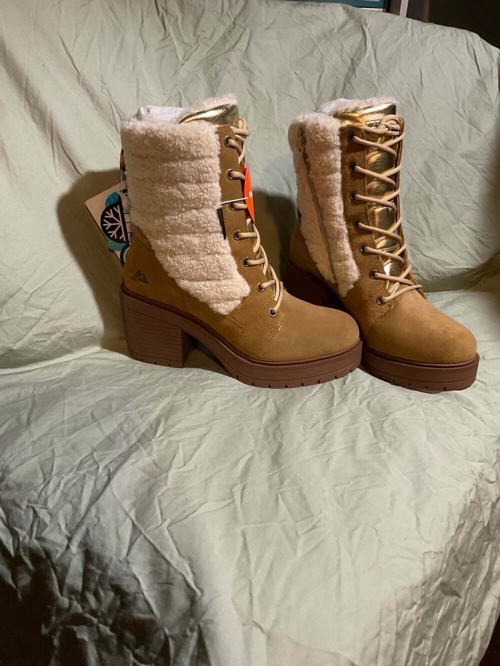 Ozark Trail Women's Waterproof Heeled Combat Winter Boots